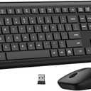 Wireless Keyboard and Mouse Combo, Full Size Silent Ergonomic Keyboard and Mouse, Long Battery Life, Optical Mouse, 2.4G Lag-Free Cordless Mice Keyboard for Computer, Mac, Laptop, PC, Windows (Black)