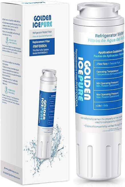 GOLDEN ICEPURE RWF0900A Replacement 2 Pack MAYTAG UKF8001, Whirlpool Filter 4 EveryDrop EDR4RXD1, EveryDrop Filter 4, Whirlpool 4396395, UKF8001AXX-200, Kenmore 469006, 469992