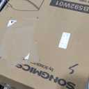 SONGMICS Kitchen Trash Can, 5.2-Gallon (20 L) Trash Bin, Stainless Steel Garbage Can, with Inner Bucket, Soft Close and Stays Open, Cloud White ULTB592W01