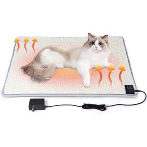 Cat Heating pad Indoor,Temperature Adjustable Kitten Heating pad Newborn with 12VDC Safe Voltage and Machine WashableS17 * 12IN