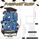 2026 Extra Large 47.2 Inch Graduation Yard Sign Congrats Grad Lawn Decor Class of 2026 DIY Name Yard Sign with Metal Stakes for College High School Grad Outdoor Party Supplies, Blue
