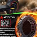 BABEJIA 10x2.5 Scooter Tires 2-Pack Tubeless - 60/70-6.5 Airless Off-Road Replacement for Segway Ninebot Max G30/G2, Gotrax G6/G5/G MAX/ECLIPSE