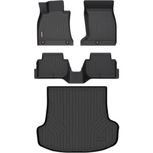 Binmotor-Floor Mats & Cargo Liner for Kia Stinger AWD 2018-2024, All Weather Car Mats TPE Liners for Kia Stinger AWD Accessories Mats Trunk Mat-Black