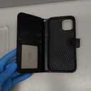 Bocasal Compatible with iPhone 12 Pro Max Wallet Case with Card Holder PU Leather Magnetic Detachable Kickstand Shockproof Wrist Strap Removable Flip Cover 6.7 inch (Black)