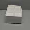 Qi Boo Compostable 5 Compartment Plates Disposable, 10.25 x 8.25 inch, [100Pack] Heavy Duty Paper Plates with dividers, Sturdy School Lunch Trays, White Large Paper Dinner Plates for Buffet Party