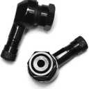 VOFONO Black 90 Degree CNC Motorcycle Tire Valve Stems 10 mm and 11.3 mm for Harley Davidson, BMW, Honda, Kawasaki, Suzuki, Yamaha and Triumph Bike Right Angle Valve Stem