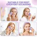 100-Count Compressed Facial Sponges for Washing face, Natural Cellulose Cosmetic Makeup Sponge for Facial Cleansing, Slight Exfoliating, Makeup Removal-(Purple Round Sponge)