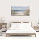 XXMWallArt FC3750 Sandy Beach Wall Art Canvas Print Wall Art Seascape Blue Print Painting Abstract Coastal Picture Modern Ocean Artwork for Living Room Bedroom Bathroom Office Wall Decor, 40"L x 20"W
