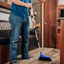 Camco Adjustable Broom and Dustpan - Portable & Compact Full Size Broom - Adjusts from 24-52 Inches, Ideal for RV, Marine, and Home Use (43623-A)