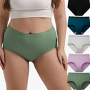 INNERSY Plus Size XL-5XL Big Curvy Woman Cotton Underwear High Waist Briefs 5-Pack
 1 sustainability feature XL