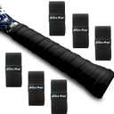 ALIEN PROS Tennis Racket Grip Tape - Precut and Dry Feel Tennis Grip - Tennis Overgrip Grip Tape Tennis Racket - Wrap Your Racquet for High Performance (6-Pack Black)