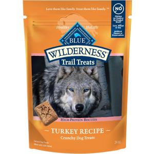 Blue Buffalo Wilderness Trail Treats High Protein Grain Free Dog Biscuits Crunchy Dog Treats, Turkey Recipe, 24-oz Bag (24 Ounce (Pack of 1))