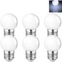 MZyoyo Night Light Bulb,1W LED Light Bulbs,G14 G45 E26 Lights Bulbs,Energy Saving Light Bulbs 5 Watt Equivalent,Cool White 6500K,Small LED Night Light Bulb for Halloween Holiday Decoration,6 Pack