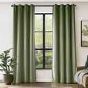 jinchan Velvet Curtain for Living Room, Sage Thermal Insulated Luxury Drape for Bedroom 108 Inch Long, Soft Privacy Room Darkening Extra Long Window Ring Top Treatment Grommet 1 Panel, Sage Green