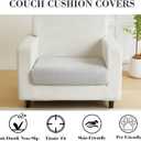 Sofa Covers Couch Covers for Sofa Pet Friendly Couch Cushion Covers Universal Sofa Covers Washable Stretch Slipcovers for Sectional Sofa (Texture Light Gray,Large Single Seat Cover)