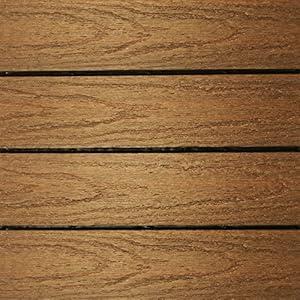NewTechWood USQDZXTK Ultrashield Naturale Outdoor Composite Quick Deck Tile (10 Case), 1' x 1', Peruvian Teak