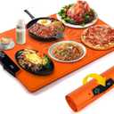 Food Warming Mat, Large Electric Warming Tray with 7 Temperature Settings 2-12H Timer and Child-Lock Fast Full Surface Heating Roll Up Food Warmers for Parties Buffet Gatherings Countertop