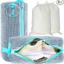 Shoe Washing Machine Bag, 2 Pack Shoe Laundry Bags for Washer and Dryer, Reusable Sneaker Wash Bag with Self-Locking Zipper, 360° Deep Cleaning, Protects Shoes and Washer(Gray)
