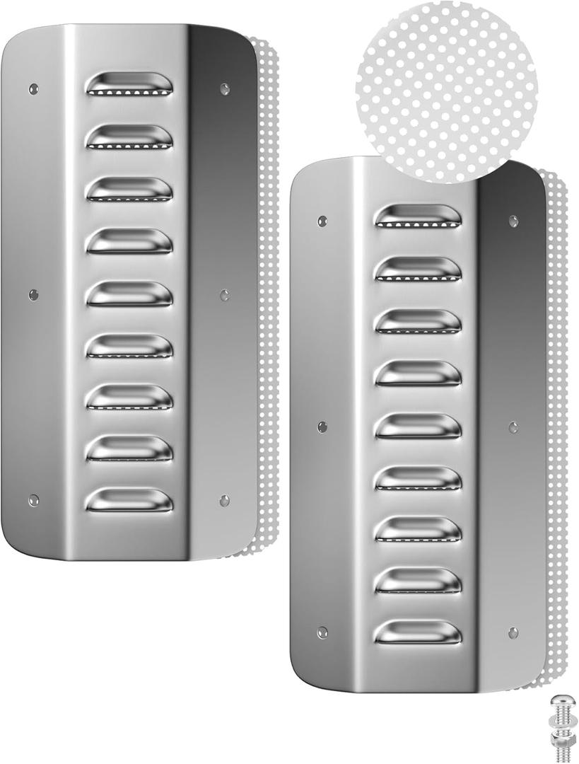 2-Pack Stainless Steel Shipping Container Air Vents  Rust-Free Heavy-Duty Ventilation for 20FT/40FT Containers, Prevents Condensation & Small Animal Entry, Easy DIY Installation (Silver)