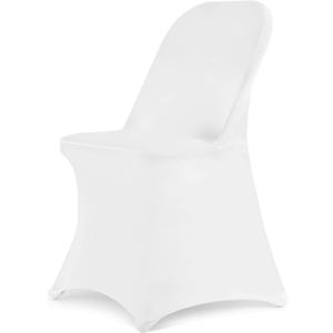 HAINARverS Stretch Spandex Folding Chair Covers 50PCS, Universal Fitted Chair Cover Protector for Wedding, Party, Banquet, Holidays, Celebration, Decor (White, 50 PCs)
