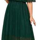 SCOMCHIC Womens Plus Size Formal Dresses Off Shoulder Lace White Bridesmaid Wedding Guest Evening Party Boho Maxi Dress (Green, XXL)