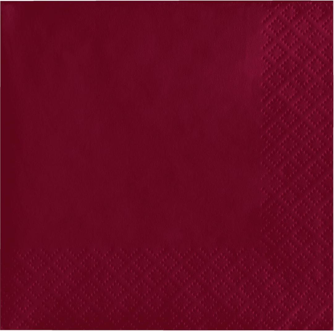 Creative Converting Touch of Color 200 Count 2-Ply Paper Beverage Napkins, Burgundy, 5" x 5" (DAA)