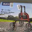 3 Wheel Walkers for Seniors, Foldable Narrow Wheeled Rollator, Blue