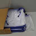 Zhehao 100 Pcs A4 Mesh Zipper Pouch Bag Bulk Mesh Pouch with Zipper Waterproof Clear Storage Bag for School Office Supplies Cosmetics Travel,13.19 x 9.45 in (Blue)