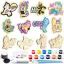 Golray DIY Wooden Magnets Crafts to Paint for Kids 4-8, 12 Pcs Magnetic Paint Crafts Making Kit for Party Favors, Art and Craft Supplies Birthday Gifts Toys for Boys Girls Ages 3 4 5 6 7 8 (Unicorn)