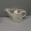 1 Gallon Watering Can Outdoor, Plastic Water Can for Plants with Comfort Grip Handle, Detachable Sprinkler Head (Ivory)