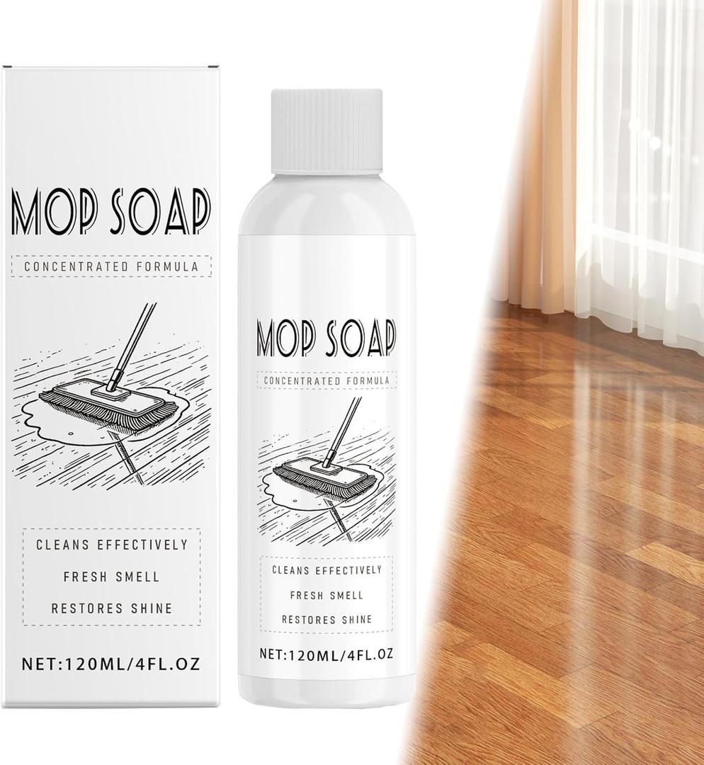 4 Pack Mop Soap for Floor Cleaning, 120ml Scented Mop Cleaner Soap, Scented Mop Soap Household Supplies Cleaner for Home, Kitchen, Floor