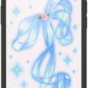 Wildflower Cases - Sparkle Girl Case, Compatible with Apple iPhone 15 Plus | Ribbon, Rose, Baby Blue, Trendy, Glitter, Cute - Protective Bumper, 4ft Drop Test Certified, Women Owned Small Business