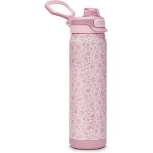ZULU Powerfill Pro 24oz Stainless Steel Water Bottle with Quick Fill Lid, Triple Walled Vacuum Insulated Metal, Leak Proof Locking Lid, Sip and Chug, Reusable BPA Free, Primrose Pink