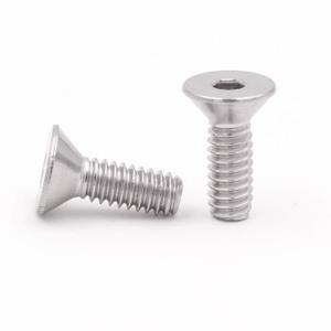 KINJOEK 100 Packs 1/4-20 x 3/4 Inch Flat Head Socket Cap Screws, Allen Hex Drive Countersunk Bolts, 304 Stainless Steel 18-8, Full Thread, Bright Finish, Heavy Duty Hex Machine Screws