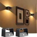 NIORSUN Motion Sensor Wall Light, 5000mAh Battery Operated Wall Sconce with Remote, 3CCT Dimmable Rechargeable Wall Lights,Wireless Sconces for Living Room Bedroom Hallway (2 Pack, Black)