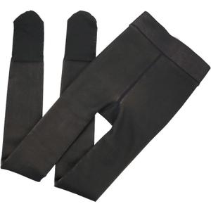 Autumn And Winter Base Fleece Pantyhose, Skin-Penetrating Women's Pantyhose - Black Foot-Step - 80g