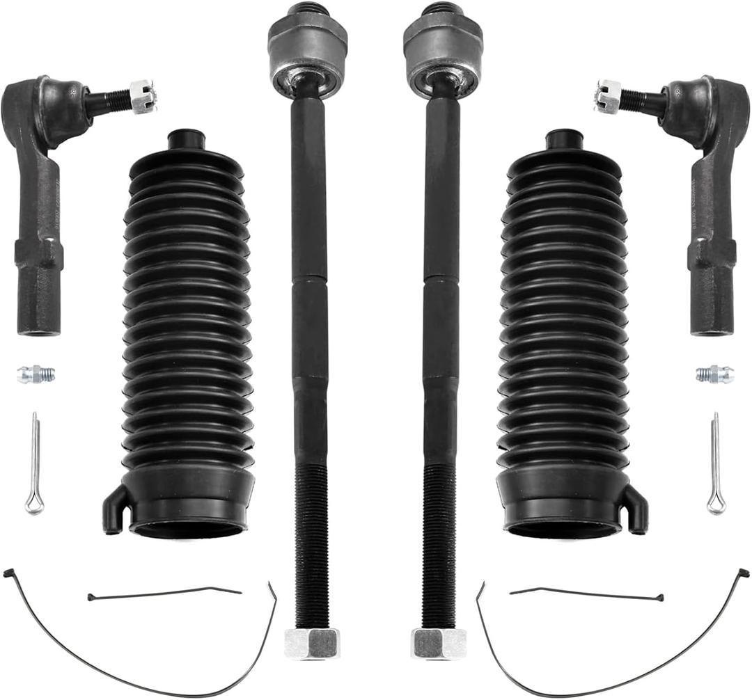 ASTARPRO 6pcs Front Inner and Outer Tie Rod Ends Complete Kit and Boots Replacement for Cadillac Escalade Chevy Avalanche Silverado Suburban Tahoe GMC Sierra Yukon XL 1500