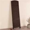 Room Divider, 59in Tall Closed Style Freestanding Privacy Screen, 4/5 Panel Hollow Style Folding Separators Wall for Rooms Home Office, Brown(Brown,15.75x59in-4pcs)