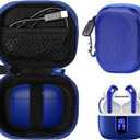 CaseSack Case for TAGRY X08 Bluetooth Headphones True Wireless Earbuds 60H, mesh Pocket for Charge Cable (Blue)