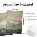 XLYFVLGF Beige and Green Abstract Canvas Wall Art Minimalist Wall Decor Pictures Wabi-sabi style prints Japanese style abstract painting artwork for Bedroom Living Room Decoration 16x24in