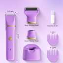 Bikini Trimmer for Women, Tiovara Painless Electric Razors Shaver IPX7 Waterproof Cordless Body Hair Trimmer Pubic Hair Removal with USB Charge Dock for Underarm Leg Arm Body Face Silk Skin (Medium)