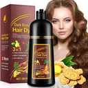 Hair Color Shampoo for Gray Hair, 3-In-1 Black Hair Dye Shampoo Colors in Minutes, Long-Lasting Color, Natural Herbal Ingredients Nourish Your Hair (Dark Brown) 500 ML