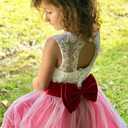 Princess Lilac Long Girls Pageant Dresses Kids Prom Puffy Tulle Ball Gown (Pink) One Size