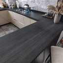 WESTICK Black Wood Contact Paper Peel and Stick Wallpaper Waterproof Wood Grain Contact Paper for Countertops Kitchen Cabinets Walls Furniture Self Adhesive Wooden Vinyl Wrap Roll 15.8" x 393"