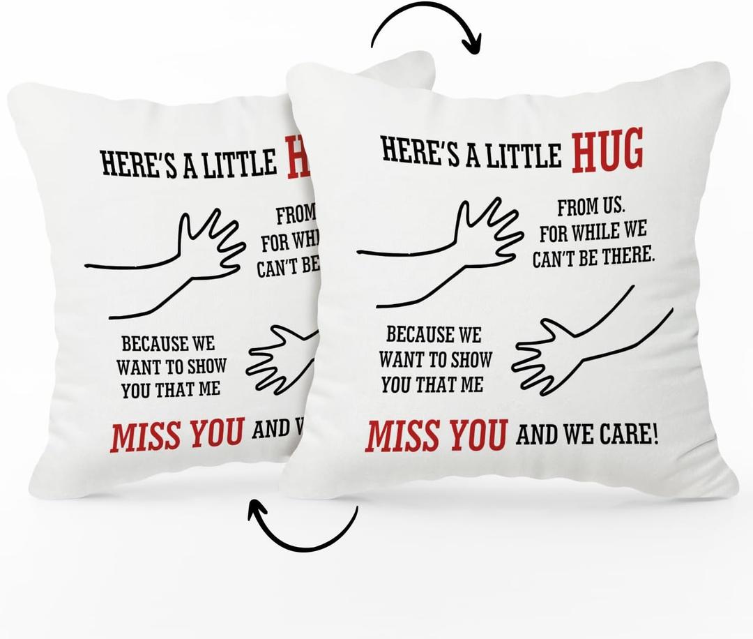 Hug This Pillow Until You Can Hug Me Pillowcase, Throw Pillow Cover 18x18 Long Distance Relationship Gift for Couple Friend Girlfriend Boyfriend Sofa Couch Bed Cushion Cover for Home Office Decor /A23