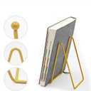 DUIJINYU 3 Pack Plate Stands for Display - 6 Inch Plate Holder Picture Frame Stand, Metal Table Easel Display Stand Gold for Pictures, Photo, Decorative Platter, Book, Plaque, and Tabletop Art