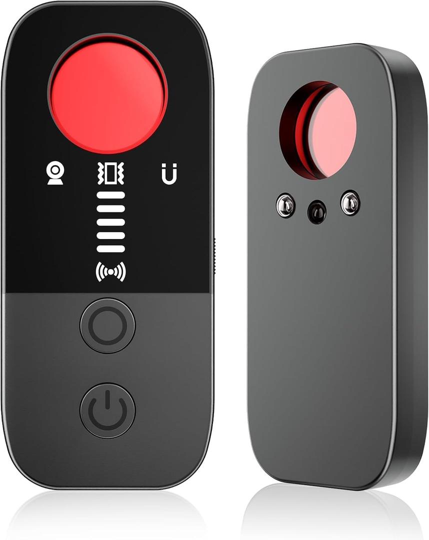 Hidden Camera Detectors for Hotel & Travel - 2025 Upgraded AI Detection Spy Finder - Features 7 Modes, Finds GPS Trackers & Wireless RF Bugs in Office, Car, Bathroom - Long 720-Hour Battery (Black)