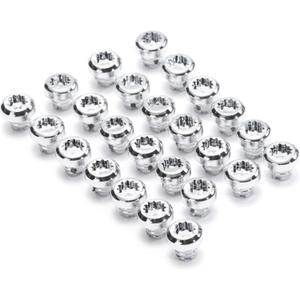 RTRHINOTUNING 50PCS Wheel Rim Lip Rivets Nuts of 7.5mm/0.3in Hole Replacement Plastic Chrome Silver Rivets