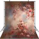 Mocsicka Abstract Floral Backdrop for Photography Retro Spring Watercolor Painting Floral Background Newborn Baby Shower Princess Girls Portrait Decoration Backdrop (7x5ft, Pink)