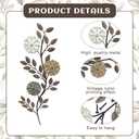 MorningRo 2 Pcs Metal Flower Leaves Wall Art Spring Wall Decor Living Room, 15.75 Inch Vintage Rustic Branch Leaf Wrought Iron Scroll Art Decor for Spring Bedroom Indoor Outdoor Decorations(Brown)